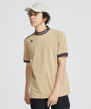 PW CIRCULUS 【MEN】【ストレッチ / UVケア】バックメッシュロゴ モックネック シャツ