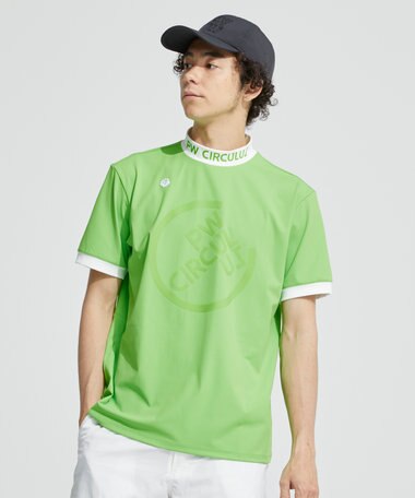 PW CIRCULUS 【MEN】【ストレッチ / UVケア】バックメッシュロゴ モックネック シャツ