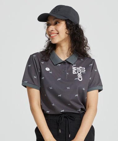 PW CIRCULUS 【WOMEN】【ストレッチ / UVケア】アニマルプリント カノコ ポロシャツ ゴルフウェア レディース