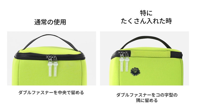 ダブルファスナーの使用方法