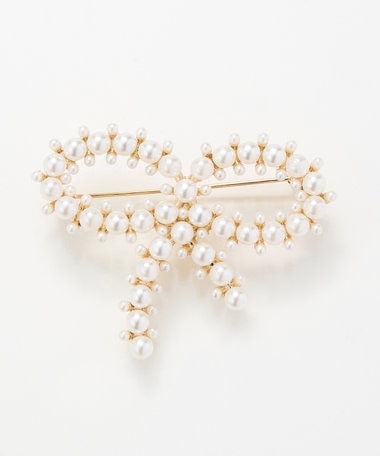 Phoebe グレインパールリボンブローチ