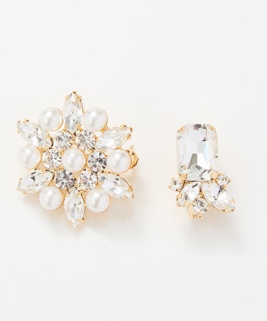 Phoebe 2setゴージャスパールビジューブローチ