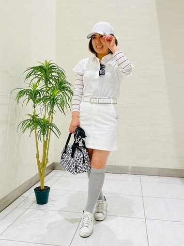 23区GOLF 【WOMEN】【吸汗速乾/日本製】ミラノリブボーダーシャツ