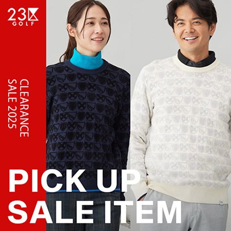 【SALE】シンプルに着られるエンブレムジャガードセーター