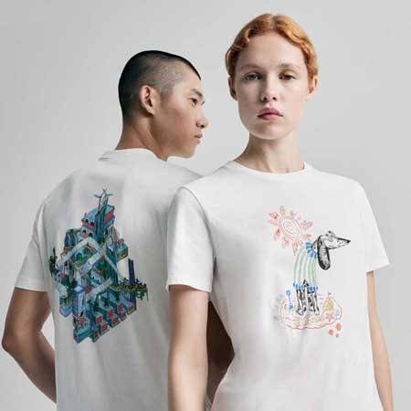 シンプルなスタイルにも馴染む、遊び心のあるカットソー