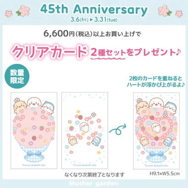 45th Anniversary 6,600円以上でノベルティプレゼント