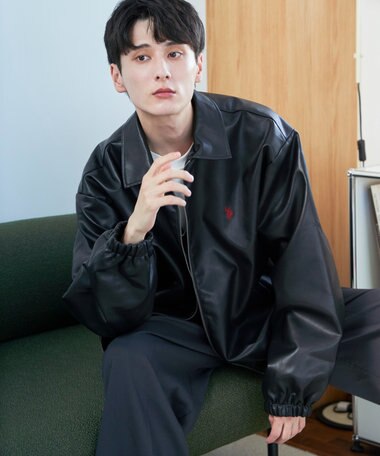 WEGO 【ユニセックス着用ITEM/MLサイズ展開】USPOLOフェイクレザージャケット