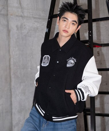 WEGO 【ユニセックス着用ITEM/SMLサイズ展開】メルトンワッペンスタジャン