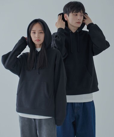 WEGO 【ユニセックス着用ITEM/裏起毛】リラックスフィットスウェットプルパーカー