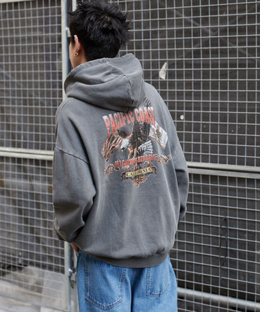 WEGO 【ユニセックス着用ITEM】ピグメントグラフィックプルパーカー