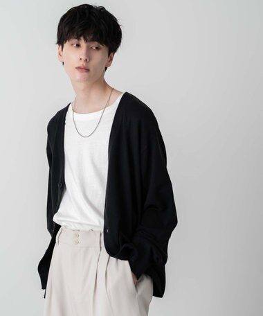 WEGO 【ユニセックス着用ITEM/MLサイズ展開】ドロップショルダーカーディガン