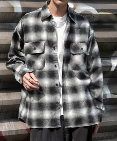 WEGO 【ユニセックス着用ITEM/SMLサイズ展開】チェックネルシャツ