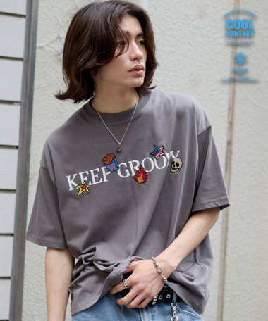 WEGO 【ユニセックス着用ITEM/機能T】接触冷感モチーフ刺繍グラフィックT（SS）