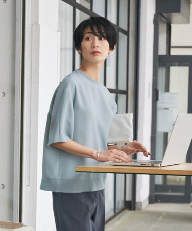  【新色追加・洗える】 FluidBackSatin Tブラウス