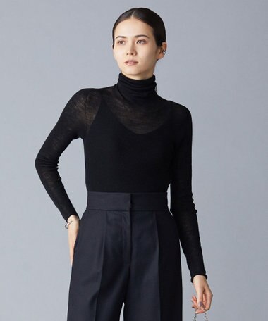 ICB 【洗える】シアーウール タートルニット