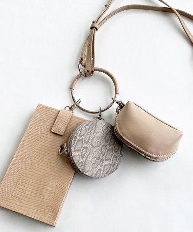  【人気のためさらに新色追加・全5色展開】 3ピースチャームバッグ