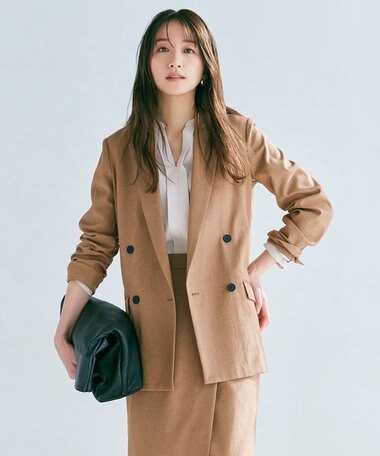 ICB 【セットアップ対応・洗える】 LooseWeave ダブルブレストジャケット