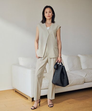  【接触冷感・速乾・洗える】T.R.Liプレーンウィーブ ジレ