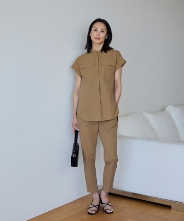  【接触冷感・UVカット・撥水・洗える】 プルーフ4WAYタフタ ブラウス