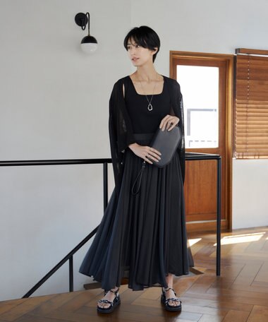  【WEB限定・洗える】 ブロードステッチリブ タンクトップ