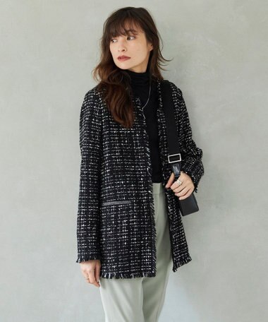 ICB 【セットアップ着用可能】ロービングツイード ノーカラージャケット