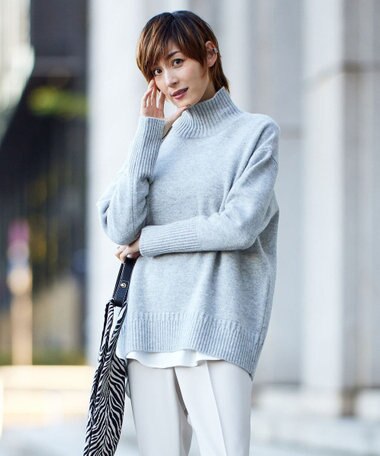 ICB 【新色追加・WEB限定カラーあり】 ソフトカシミヤミックス ハイネックニット