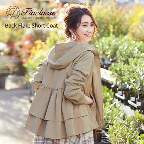 【新着】大人可愛いバックフレアパーカーコート