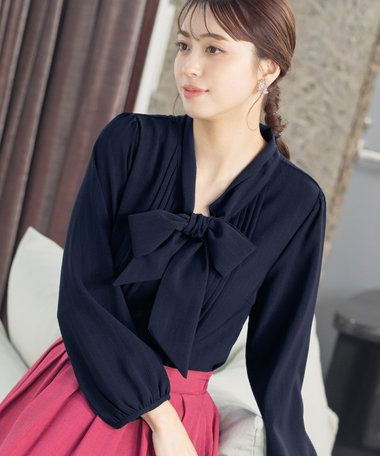Tiaclasse 【新色追加・洗える】リボンタイブラウス