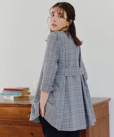 Tiaclasse 【小倉優子さん着用・選べる袖TYPE・洗える】バックフレアチュニック