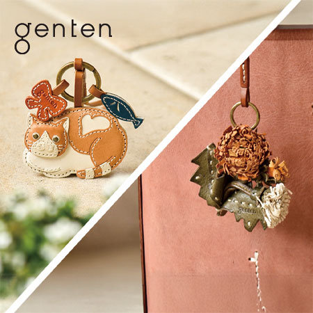 愛らしいハチワレ猫と野の花のチャーム