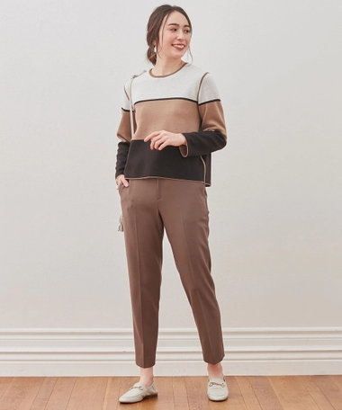 自由区 【吸湿発熱・Sサイズ有】ソフトウォーム テーパードパンツ