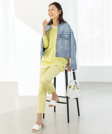 自由区 【接触冷感・撥水防汚加工】COOLMAX テーパードパンツ