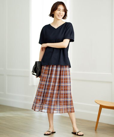 自由区 【WEB限定】シアーチェック ギャザースカート