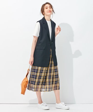 自由区 【WEB限定】シアーチェック ギャザースカート