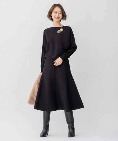 自由区 【洗える/セット着用可】レーヨンストレッチ マーメイドシルエット スカート