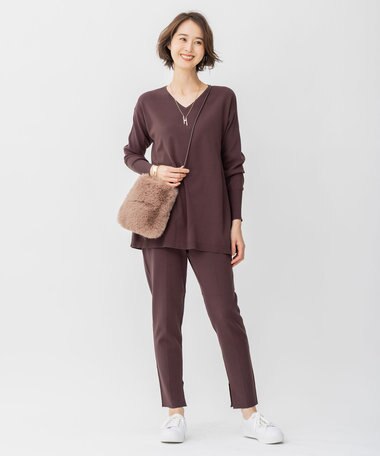 自由区 【洗える/セット可】レーヨンストレッチ テーパードパンツ