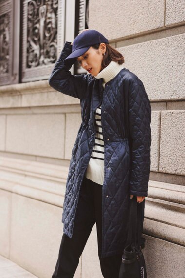 自由区 【洗える/リバーシブル】ブライトキルト リバーシブルコート