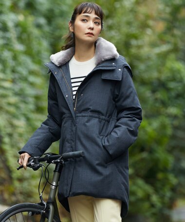 自由区 【ファー取り外し可】ライトウールダウン