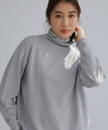 自由区 【洗える】ソフトウールハイゲージ ハイネックニット