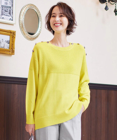 自由区 【洗える】ウールミックス フレンチマリン風ニット