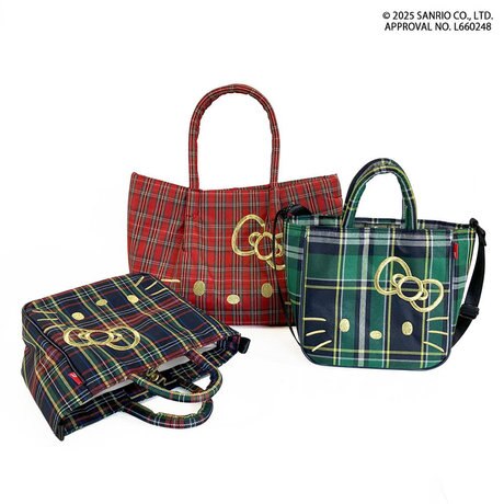 チェックに映えるハローキティの刺繍。大人もときめく上質