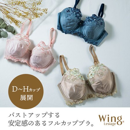 【D～Hカップ】バストをしっかり包み、バストアップするフルカップブラ