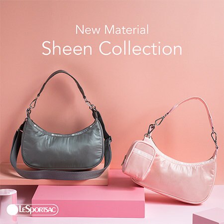ふんわりとしたナイロンタフタにエコレザーをあしらったデザインのSheenコレクション