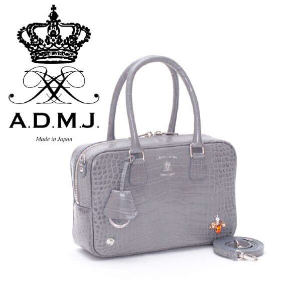 The Bee クロコ型押しボストンバッグ