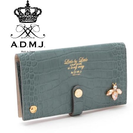 クリスタルBee クロコ型押しロングウォレット