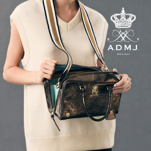 【New】クラックメタル　牛革　ボストンL