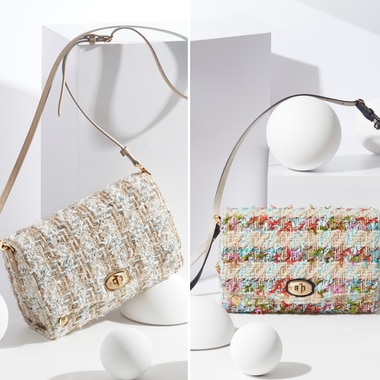 【NEW】2色展開！老舗ツイードメーカーのファブリックで仕立てたショルダーバッグ。