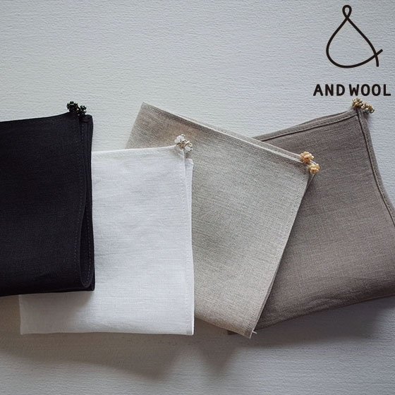 フレンチリネン生地を使用したハンカチ