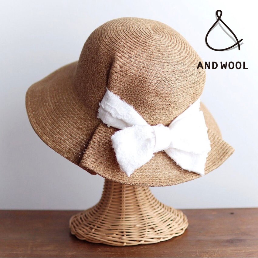 人気商品【UV紫外線防止加工・ジャカートリボンの帽子】アクセントの上品なリボンが印象的（※在庫残りわずかです!!）