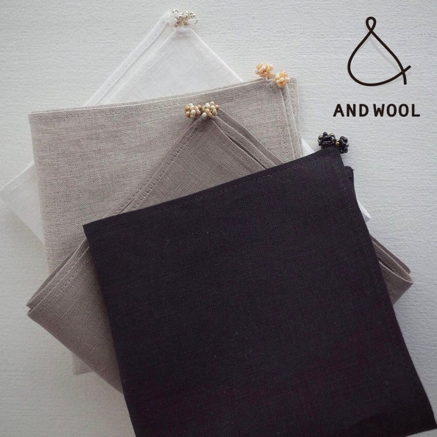 【夏のギフトにおすすめ!!】ANDWOOLが厳選した上質でやさしい天然素材の「フレンチリネンのハンカチ」